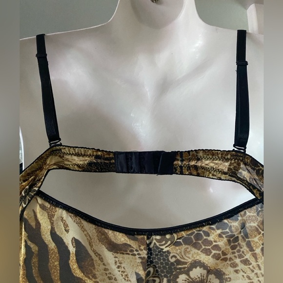 SHEER IRIDESCENT Y2K FLORAL MIXED ANIMAL PRINT HONEY COMB LINGERIE BODYSUIT Sz M - Picture 9 of 14